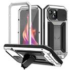 For iPhone 15 R-JUST Sliding Camera Life Waterproof Holder Phone Case(Silver) - 1