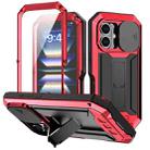 For iPhone 16 R-JUST Sliding Camera IP54 Life Waterproof Holder Phone Case(Red) - 1