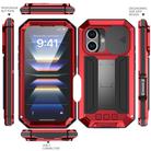 For iPhone 16 Plus R-JUST Sliding Camera IP54 Life Waterproof Holder Phone Case(Red) - 2