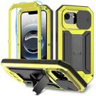 For iPhone 16e R-JUST Sliding Camera IP54 Life Waterproof Holder Phone Case(Yellow) - 1