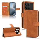 For Xiaomi Redmi K70 / K70 Pro Skin Feel Magnetic Flip Leather Phone Case(Brown) - 1