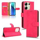 For Xiaomi Redmi Note 13 4G Skin Feel Magnetic Flip Leather Phone Case(Rose Red) - 1