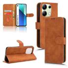 For Xiaomi Redmi Note 13 4G Skin Feel Magnetic Flip Leather Phone Case(Brown) - 1