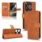 For Xiaomi Redmi Turbo 3 Skin Feel Magnetic Flip Leather Phone Case(Brown) - 1