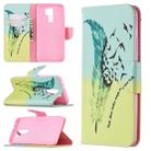 For Xiaomi Redmi 9 Colored Drawing Pattern Horizontal Flip Leather Case with Holder & Card Slots & Wallet(Feather Bird) - 1