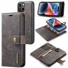 For iPhone 15 Plus DG.MING Crazy Horse Texture Detachable Magnetic Leather Phone Case(Grey) - 1