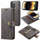For iPhone 15 Pro Max DG.MING Crazy Horse Texture Detachable Magnetic Leather Phone Case(Grey) - 1