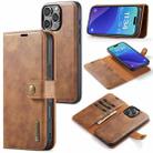 For iPhone 16 Pro Max DG.MING Crazy Horse Texture Detachable Magnetic Leather Phone Case(Brown) - 1