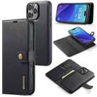 For iPhone 16 Pro Max DG.MING Crazy Horse Texture Detachable Magnetic Leather Phone Case(Black) - 1