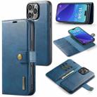 For iPhone 16 Pro Max DG.MING Crazy Horse Texture Detachable Magnetic Leather Phone Case(Blue) - 1