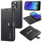 For iPhone 16 Pro DG.MING Crazy Horse Texture Detachable Magnetic Leather Phone Case(Black) - 1