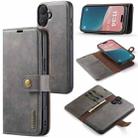 For iPhone 16 Plus DG.MING Crazy Horse Texture Detachable Magnetic Leather Phone Case(Grey) - 1