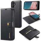 For iPhone 16 Plus DG.MING Crazy Horse Texture Detachable Magnetic Leather Phone Case(Black) - 1