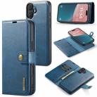 For iPhone 16 Plus DG.MING Crazy Horse Texture Detachable Magnetic Leather Phone Case(Blue) - 1