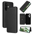 For OnePlus Nord CE 3 Carbon Fiber Texture Flip Leather Phone Case(Black) - 1