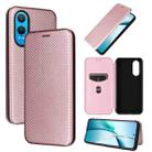 For OnePlus Nord CE4 Lite Carbon Fiber Texture Flip Leather Phone Case(Pink) - 1
