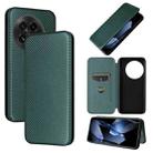 For OnePlus 13 Carbon Fiber Texture Flip Leather Phone Case(Green) - 1