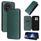 For OnePlus Ace 5 Pro Carbon Fiber Texture Flip Leather Phone Case(Green) - 1
