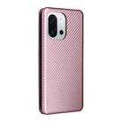 For OnePlus 13T Carbon Fiber Texture Flip Leather Phone Case(Pink) - 3