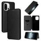 For OnePlus 13T Carbon Fiber Texture Flip Leather Phone Case(Black) - 1