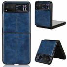 For Motorola Moto Razr 40 Cow Pattern Sewing Back Cover Phone Case(Blue) - 1