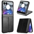 For Motorola Razr 50 Cow Pattern Sewing Back Cover Phone Case(Black) - 1