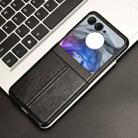 For Motorola Razr 50 Cow Pattern Sewing Back Cover Phone Case(Black) - 2