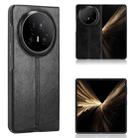 For Honor Magic V5 Cow Pattern Sewing Back Cover Phone Case(Black) - 1