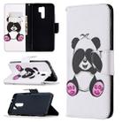 For Xiaomi Redmi 9 Colored Drawing Pattern Horizontal Flip Leather Case with Holder & Card Slots & Wallet(Shy Panda) - 1
