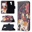 For Xiaomi Redmi 9 Colored Drawing Pattern Horizontal Flip Leather Case with Holder & Card Slots & Wallet(Flower Elephant) - 1