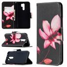 For Xiaomi Redmi 9 Colored Drawing Pattern Horizontal Flip Leather Case with Holder & Card Slots & Wallet(Lotus) - 1