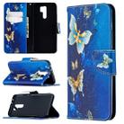 For Xiaomi Redmi 9 Colored Drawing Pattern Horizontal Flip Leather Case with Holder & Card Slots & Wallet(Golden Butterfly) - 1
