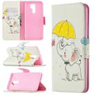 For Xiaomi Redmi 9 Colored Drawing Pattern Horizontal Flip Leather Case with Holder & Card Slots & Wallet(Umbrella and Elephant) - 1