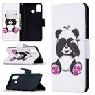 For Huawei Honor 9X Lite Colored Drawing Pattern Horizontal Flip Leather Case with Holder & Card Slots & Wallet(Shy Panda) - 1