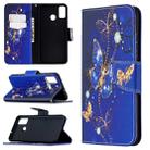 For Huawei Honor 9X Lite Colored Drawing Pattern Horizontal Flip Leather Case with Holder & Card Slots & Wallet(Purple Butterfly) - 1