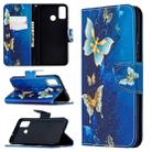 For Huawei Honor 9X Lite Colored Drawing Pattern Horizontal Flip Leather Case with Holder & Card Slots & Wallet(Golden Butterfly) - 1