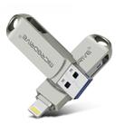 MicroDrive 2 In 1  8 Pin + USB 2.0 Portable Metal USB Flash Disk, Capacity:16GB(Silver) - 1