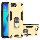 For OPPO A1k & Realme C2 2 in 1 Armour Series PC + TPU Protective Case with Ring Holder(Gold) - 1