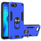 For OPPO A1k & Realme C2 2 in 1 Armour Series PC + TPU Protective Case with Ring Holder(Dark Blue) - 1