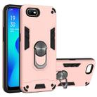 For OPPO A1k & Realme C2 2 in 1 Armour Series PC + TPU Protective Case with Ring Holder(Rose Gold) - 1