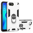 For OPPO A1k & Realme C2 2 in 1 Armour Series PC + TPU Protective Case with Ring Holder(Silver) - 1