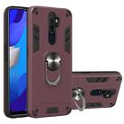 For OPPO A9 2020 2 in 1 Armour Series PC + TPU Protective Case with Ring Holder(Wine Red) - 1