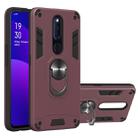 For OPPO F11 Pro 2 in 1 Armour Series PC + TPU Protective Case with Ring Holder(Wine Red) - 1