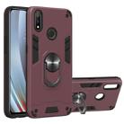 For OPPO Realme 3 Rro 2 in 1 Armour Series PC + TPU Protective Case with Ring Holder(Wine Red) - 1