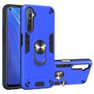 For OPPO Realme 6 2 in 1 Armour Series PC + TPU Protective Case with Ring Holder(Dark Blue) - 1