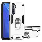 For OPPO Realme 6 2 in 1 Armour Series PC + TPU Protective Case with Ring Holder(Silver) - 1