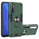 For OPPO Realme 6 2 in 1 Armour Series PC + TPU Protective Case with Ring Holder(Dark Green) - 1
