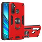For OPPO Realme 5 Pro 2 in 1 Armour Series PC + TPU Protective Case with Ring Holder(Red) - 1