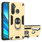 For OPPO Realme 5 Pro 2 in 1 Armour Series PC + TPU Protective Case with Ring Holder(Gold) - 1