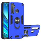 For OPPO Realme 5 Pro 2 in 1 Armour Series PC + TPU Protective Case with Ring Holder(Dark Blue) - 1